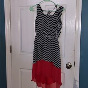 Chevron red dress